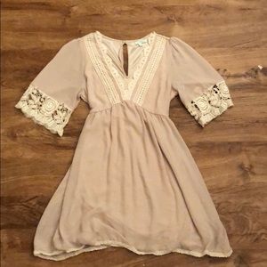 Empire waist lacy mini dress